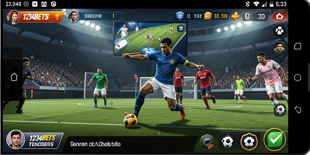 Tampilan gameplay seru dalam 1234BETS menunjukkan aksi olahraga yang mendebarkan.