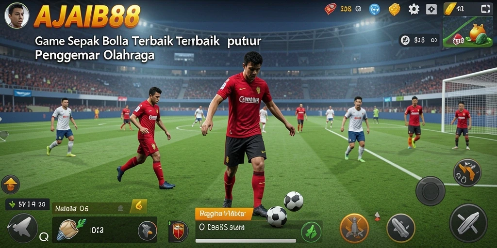 Tangkapan layar dari gameplay sepak bola yang mendebarkan di AJAIB88.