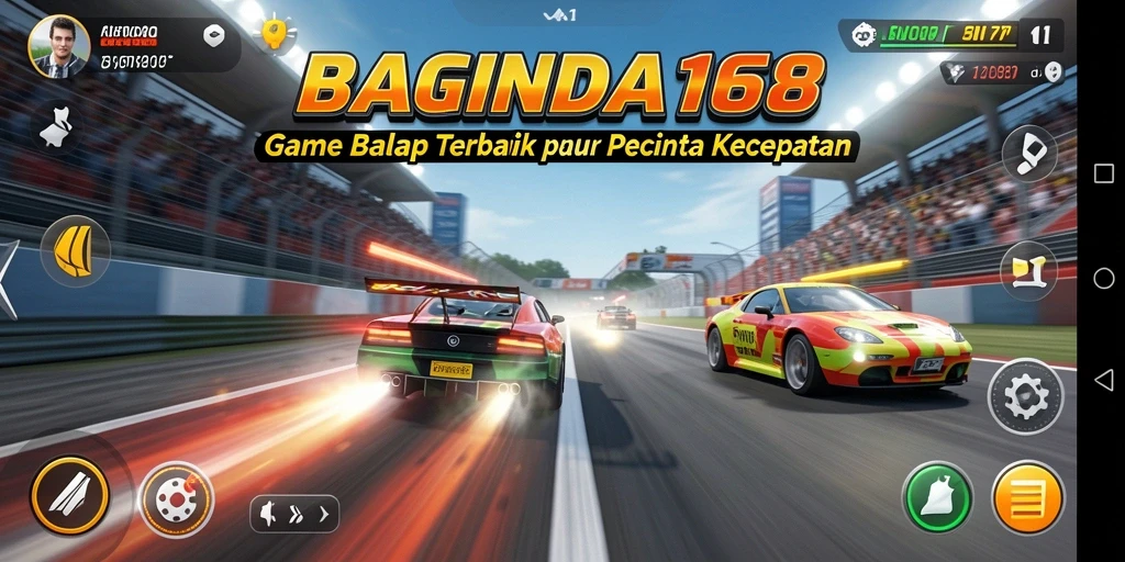 Screenshot BAGINDA168 menampilkan intensitas balapan yang menegangkan.