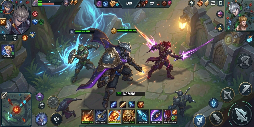 Tampilan screenshot yang menunjukkan pertarungan seru di arena DAM88.