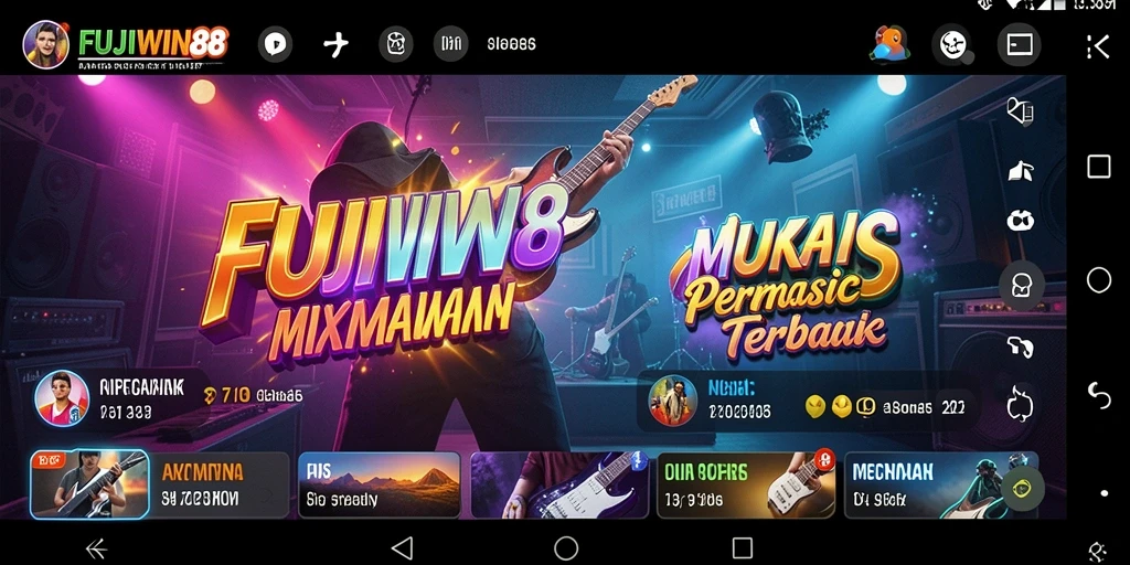 Tampilan gameplay menarik dari FUJIWIN88 dengan lagu-lagu populer.
