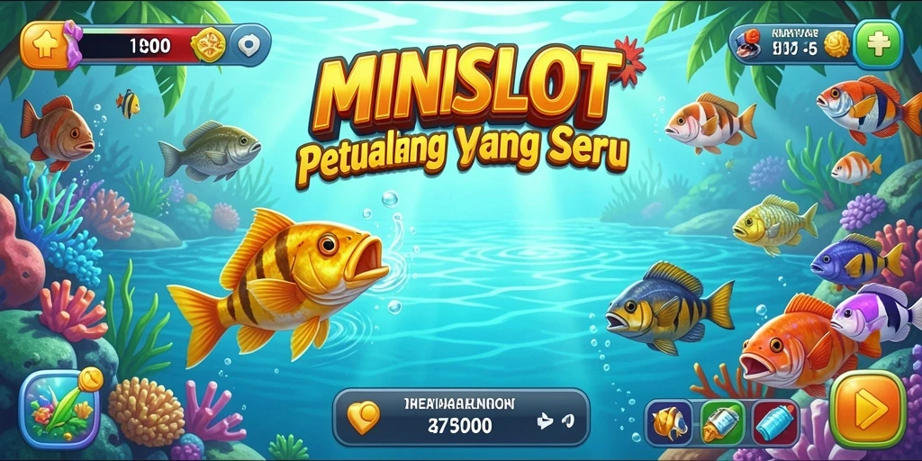 Gameplay seru memancing di MINISLOT dengan berbagai ikan.