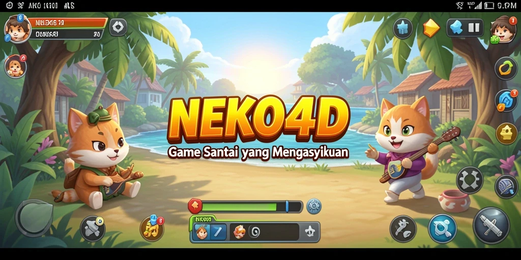 Tampilan gameplay <strong>NEKO4D</strong> yang seru dan penuh warna.