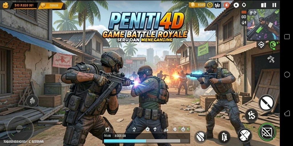 Tampilan gameplay PENITI4D yang penuh aksi di medan tempur.