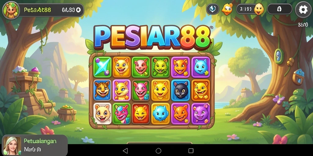 Tampilan gameplay PESIAR88 yang menakjubkan dan berwarna-warni.
