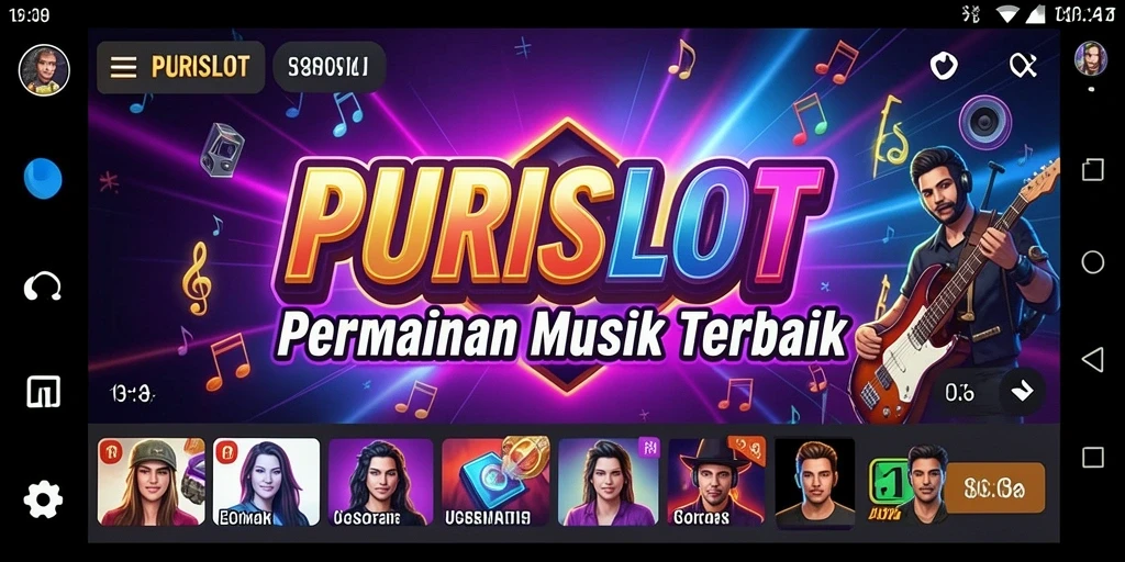 Tangkapan layar gameplay PURISLOT menampilkan keseruan bermain musik.