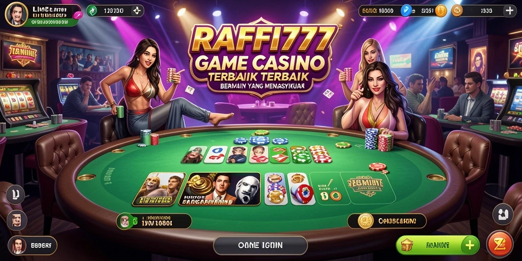 Screenshot gameplay RAFFI777 menunjukkan dealer langsung yang ramah dan interaksi pemain.