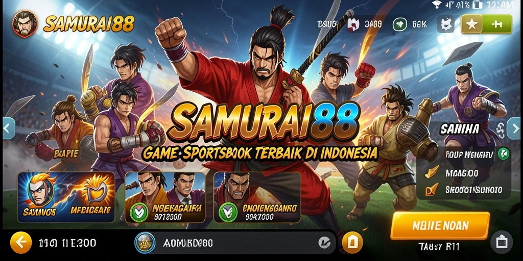 Tampilan gameplay <strong>SAMURAI88</strong> dengan berbagai pilihan taruhan olahraga.