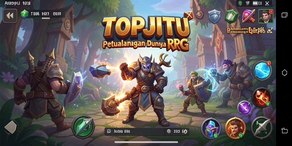 Screenshot gameplay menunjukkan aksi pertarungan dinamis dalam TOPJITU.