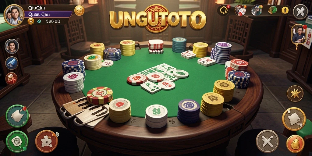 Screenshot gameplay menarik dari UNGUTOTO yang menunjukkan keseruan QiuQiu.