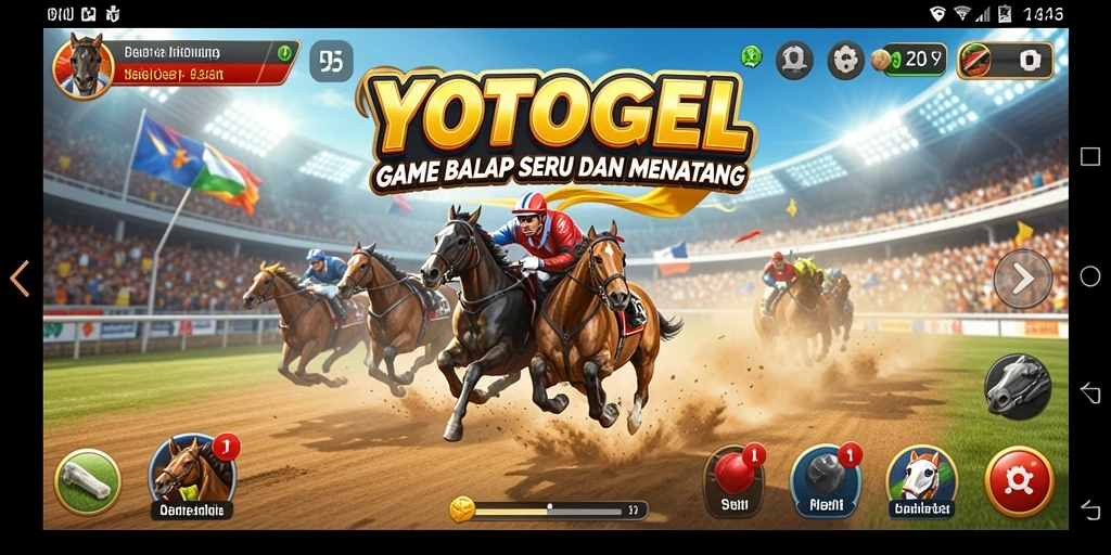 Tampilan seru dari gameplay balap YOTOGEL yang mendebarkan.