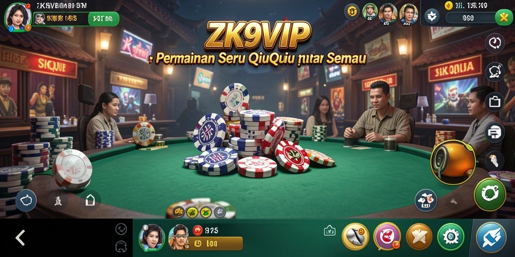 Tampilan menarik dari gameplay QiuQiu di ZK9VIP.
